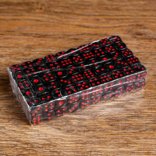 Зары (кубики игральные) 1,2х1,2 см черные с красными точками 1723712 фото 3