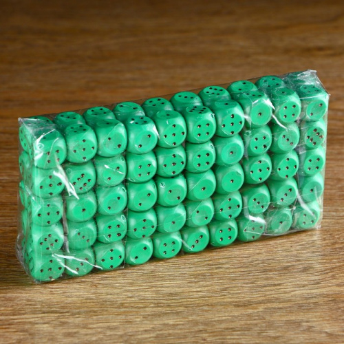 Зары (кубики игральные) 1,5х1,5 см зеленые 4807723 фото 2