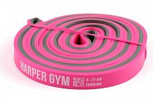 Эспандер-кольцо замкнутое 2,08м х 4,5мм х 1,3 см серо-розовый 15 кг Harper Gym NT18009 356166
