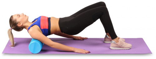 Ролик массажный для йоги 60*15 см фиолетовый цельный IN022 фото 9
