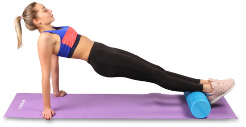 Ролик массажный для йоги 60*15 см фиолетовый цельный IN022 фото 2