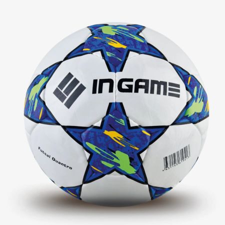 Мяч футбольный №4 Ingame Futsal Quantro бело-синий 995501 Мяч футбольный №4 Ingame Futsal Quantro бело-синий 995501