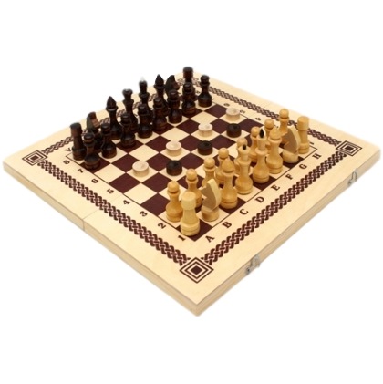 Шахматы+шашки 40х21х3,5 см "Два в одном №2" ШК-3