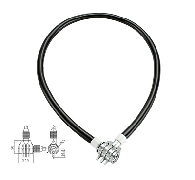 Замок вело 0650 х 04,5 мм кодовый GK103.701 17091 Замок вело 0650 х 04,5 мм кодовый GK103.701 17091