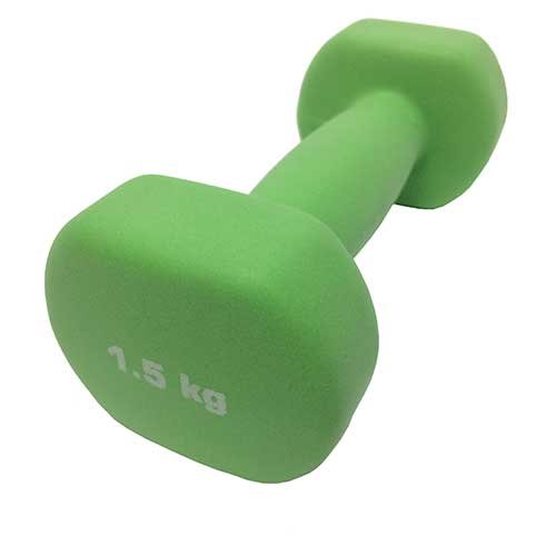 Гантель обливная 1,5 кг салатовый ES-0391 Sport Elite неопрен