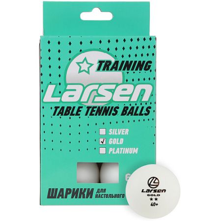 Мячик для пинг-понга 2* - 1 шт белый Larsen Gold 8332 369812 Мячик для пинг-понга 2* - 1 шт белый Larsen Gold 8332 369812