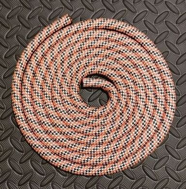 Скакалка 3 м гимнастическая мягкая розовый-белый-черный d-14 мм 995451