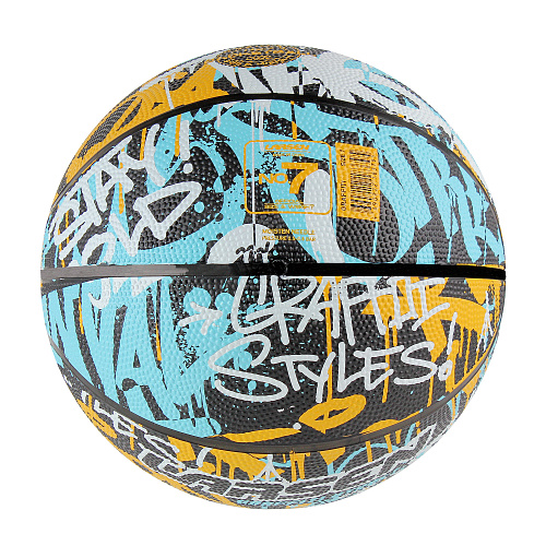 Мяч баскетбольный №7 Larsen RB7 Graffiti Street желто-голубой 370283 фото 2
