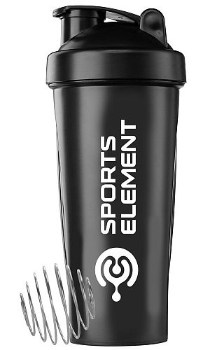 Шейкер 600 мл S01-600 черный Sports Element 363408