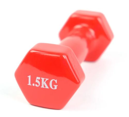 Гантель обливная 1,5 кг красная без бренда 995496