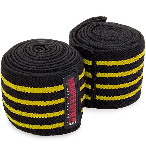 Бинт коленный Harper Gym JE-2676 200х7,5 см 2 шт черно-желтый эласт 365702