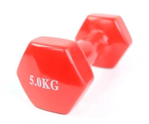 Гантель обливная 5 кг красная без бренда 995492
