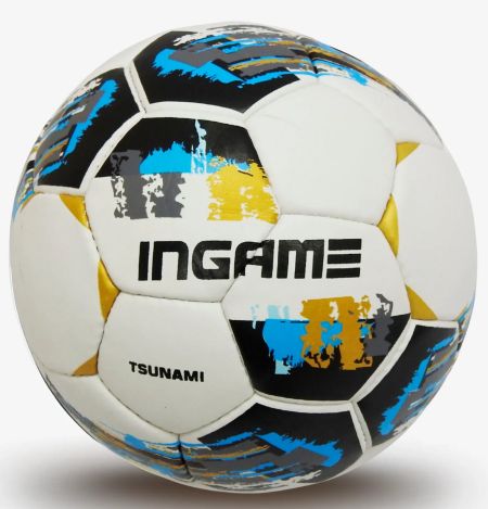 Мяч футбольный №4 Ingame Tsunami бело-цветной 995699
