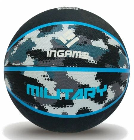 Мяч баскетбольный №7 Ingame Military серо-голубой 995689 Мяч баскетбольный №7 Ingame Military серо-голубой 995689