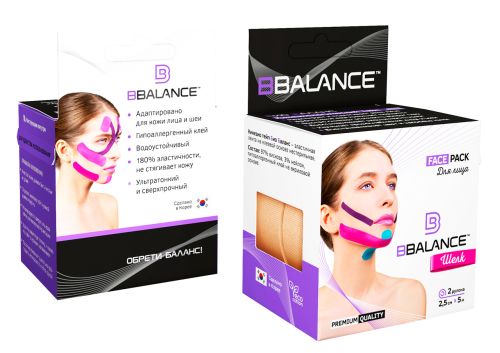Тейп BBalance бежевый 2,5 м х 5 см х 2 рул шелк, для лица BB Face Pack 998701
