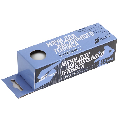 Мячик для пинг-понга 2* - 1 шт белый Start Up BA-01 350326