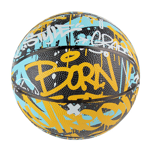 Мяч баскетбольный №7 Larsen RB7 Graffiti Street желто-голубой 370283 фото 3