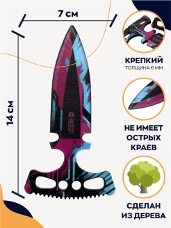 Макет ножа Тычковый нож фанера V2 6 мм 2 шт Гранж Рок Grunge Satndoff 2 00452 фото 2