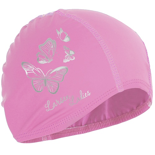 Шапочка для плавания PU Coated 3059 розовый Бабочки Ladies Butterfly 329369