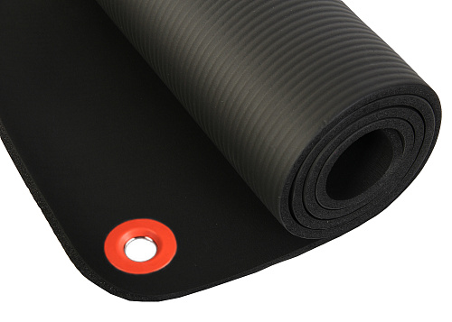 Коврик для йоги 1,5х61х183 см черный с люверсами для хранения Larsen NBR 356762 фото 2