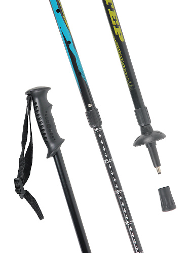 Палки для скандинавской ходьбы раздв 90-135 см черно-синий Larsen Step 370178 фото 2