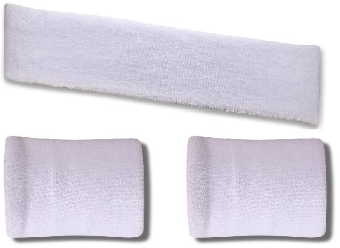 Повязка для головы белый + 2 напульсника ЛВ11 26559 Повязка для головы белый + 2 напульсника ЛВ11 26559
