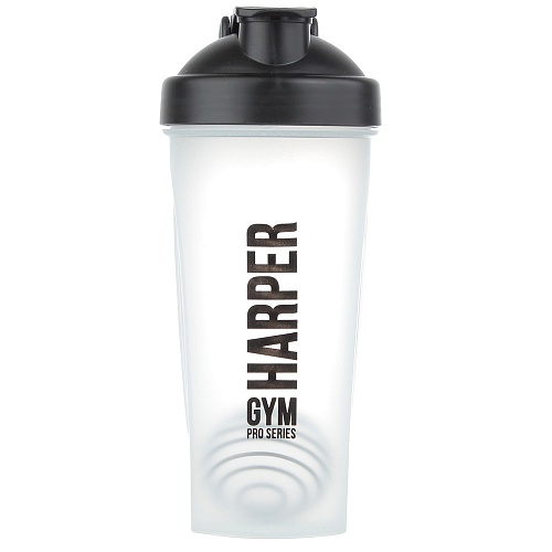 Шейкер 600 мл S01-600 прозрачный с черной крышкой Harper Gym Хрусталь 368735