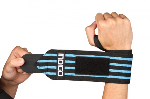 Напульсник-бинт с петлей на палец Правый черно-голубой IN203 01954 фото 2