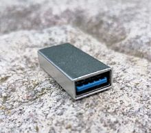 Переходник SportoFiz USB-Type-C (USB 3.0 на Type-C, "мама-мама", металлический, серебристый 995370