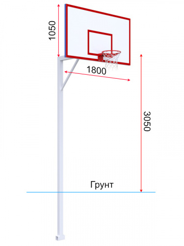 Стойка баскетбольная с кольцом и щитом 4 м 997229 фото 4