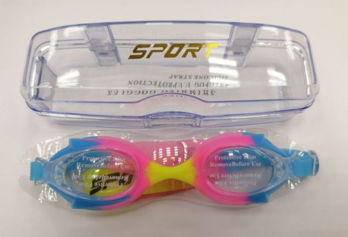 Очки для плавания детские Speed (Sport) голубой-розовый-желтый 03349