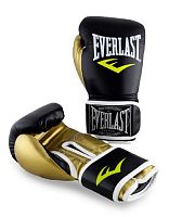 Перчатки боксерские 14 унц Everlast черно-золотые 03105