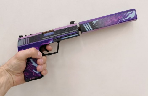 Макет Пистолета с глушителем (резинкострел) USP Цифровой взрыв Digital Burst 00660