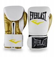 Перчатки боксерские 8 унц Everlast бело-золотой 03110