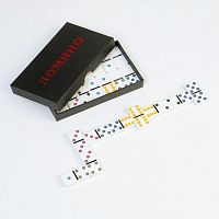 Домино кость 2,5х5 см (цветные точки) в карт. кор. 10х16 см 641201
