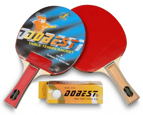 Набор для пинг-понга 2 ракетки + мячи Dobest 1* 4386