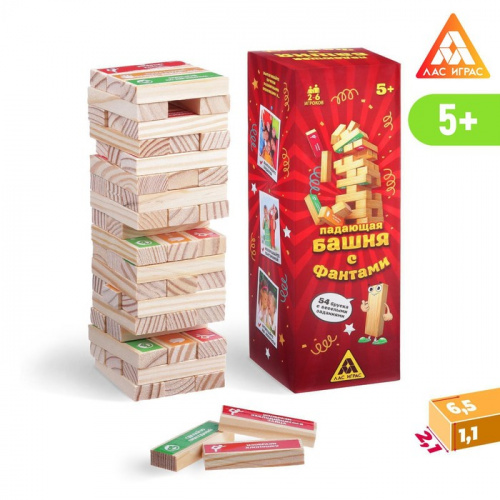 Игра Башня падающая С Фантами, аналог Дженга (Jenga) 1362720 фото 2
