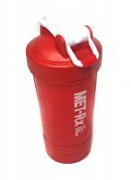 Шейкер 450 мл Met-Rx красный трехсекционный 01609