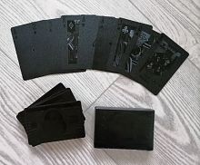 Карты 54 шт пластик 100 $ черные 02628