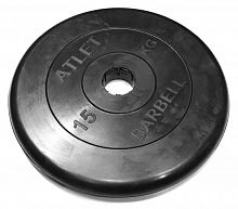 Диск 15 кг, 31 мм, черный, обрезиненный Atlet MB Barbell 997857