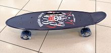 Скейтборд 23х6" Пениборд с ручкой Череп (пират) 2218