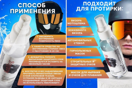 Жидкость против запотевания антифог 100 мл Antifog 996860 фото 2