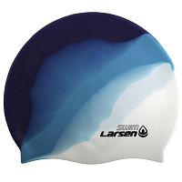 Шапочка для плавания силиконовая MC34 бело-голубой-синий 358572