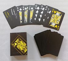 Карты 54 шт пластик 32 мкр Король желтые 996017