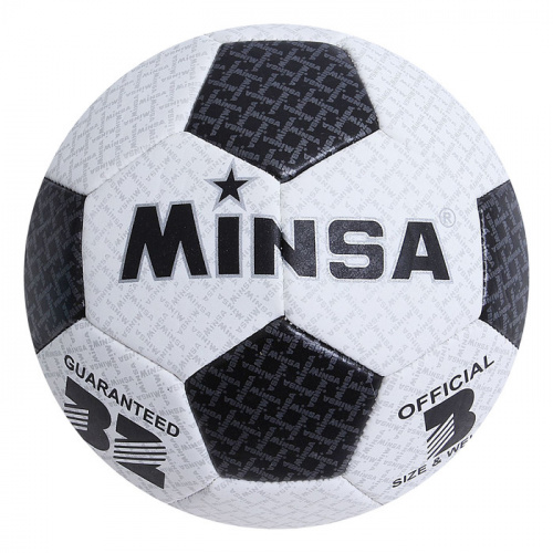 Мяч футбольный №3 бело-черный Minsa 1220048