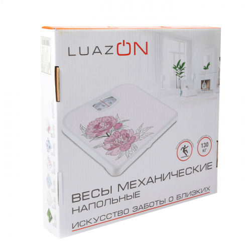 Весы напольные механические розовый Пионы LuazON LVM-006 130 кг 2580567 фото 5