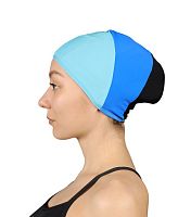 Шапочка для плавания Lycra SM-424 для длинных волос голуб-син-чер 03836