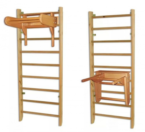 Шведская стенка деревянная 2,4 х 0,8 м с турником-брусьями 996647 Шведская стенка деревянная 2,4 х 0,8 м с турником-брусьями 996647