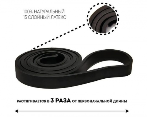 Эспандер-кольцо замкнутое 2,08м х 4,5мм х 2,1 см черный 30 кг Pumper 997268 фото 2