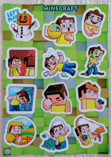 Набор наклеек 11 шт Майн крафт (Mine Craft) 00326